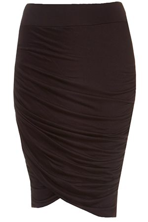 DAILYLOOK Ruched Knit Pencil Skirt