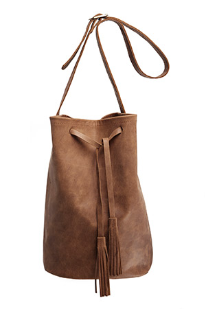 Jesslyn Blake Leather Bucket Bag