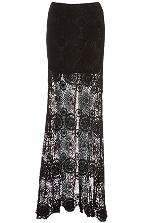 black crochet maxi skirt