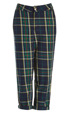 Lucca Couture Woven Straight Leg Plaid Pants