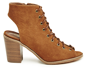 Lace Up Cut-Out Booties