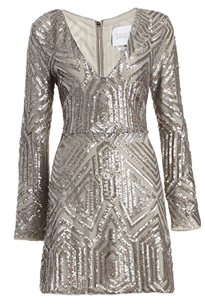 SAYLOR Sequin Naomi Platinum Dress