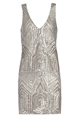 SAYLOR Sequin Hadley Platinum Drop Waist Tank Dress