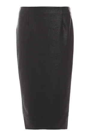 BARDOT Vegan Leather Croc Midi Skirt