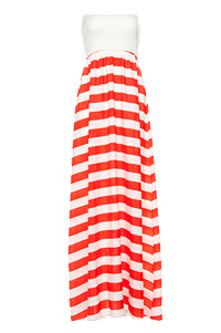 Strapless Striped Maxi Dress