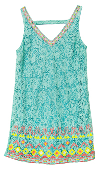 Embroidered Lace Shift Dress