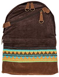 Embroidered Corduroy Backpack