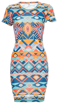 Printed Embroidery Aztec Dress