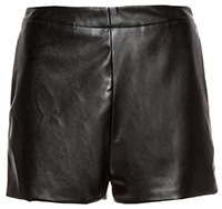High Waist Leatherette Shorts