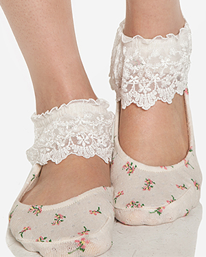 Lace Ankle Floral Socks