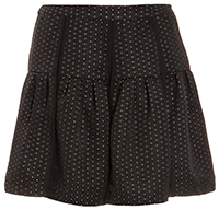 Embroidered Dots Pleated Skirt