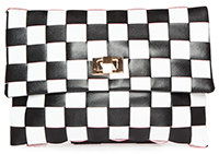 Checkered Woven Clutch