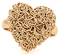 Tangled Wire Heart Ring