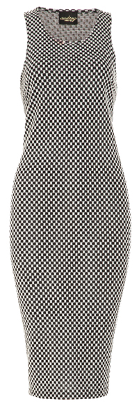 Checkered Knit Midi Dress