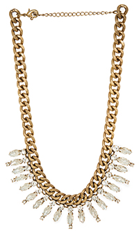DAILYLOOK Antiqued Crystal Chain Necklace