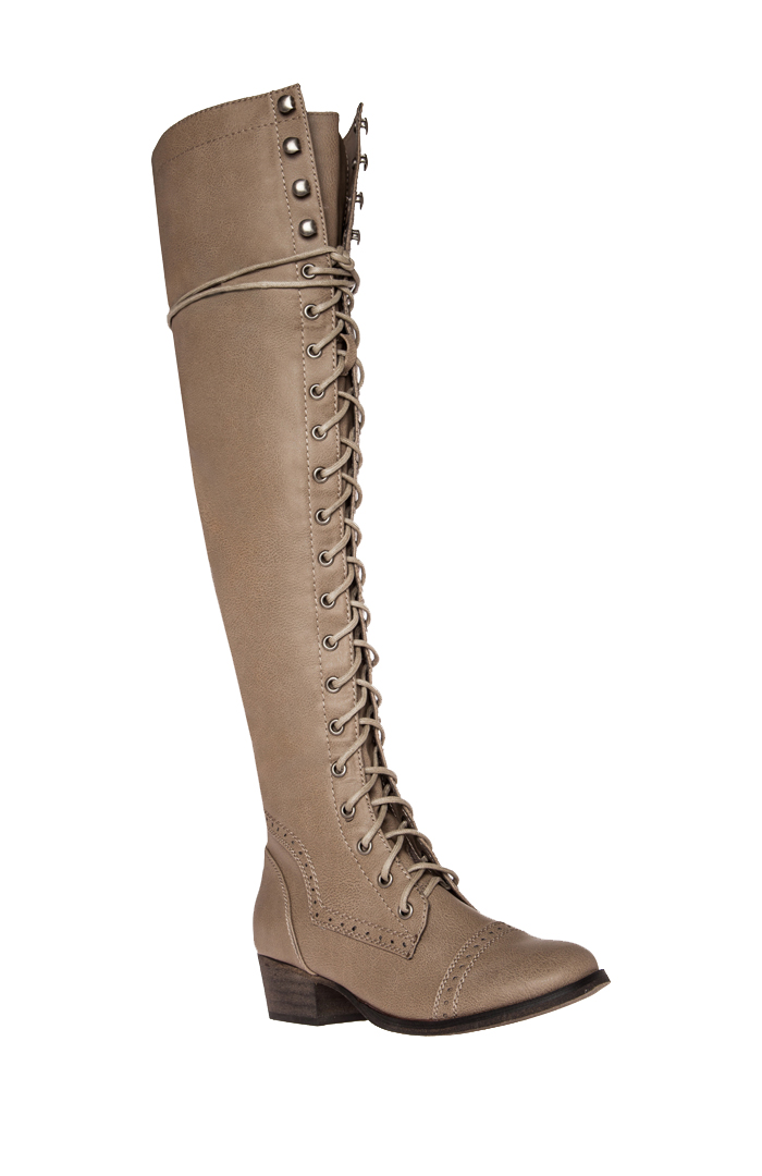 Lace Up Over the Knee Boots