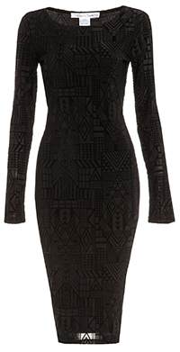 Geometric Velvet Midi Dress