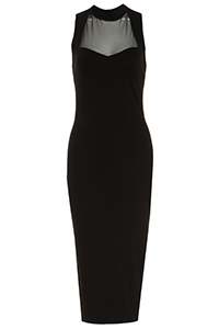 Sultry Mesh Panel Bodycon Dress