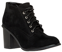 Chunky Heel Lace Up Booties