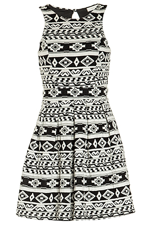 Aztec Knit Fit and Flare Dress