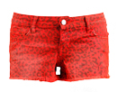 Red Cheetah Print Denim Shorts