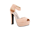 Pleated Open Toe Ankle Strap Platforms