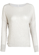 Metallic Thread Asymmetrical Sweater