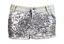 Sequin Embellished Denim Shorts