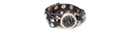 Crystal Stud Leather Wrap Watch Bracelet