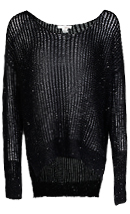 Sequin Thread Open Knit Sweater