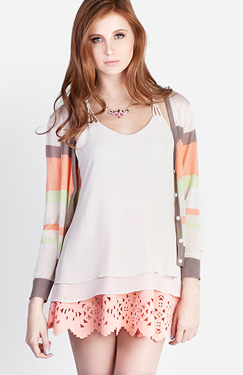 Lightweight Striped Cardigan Slide 1