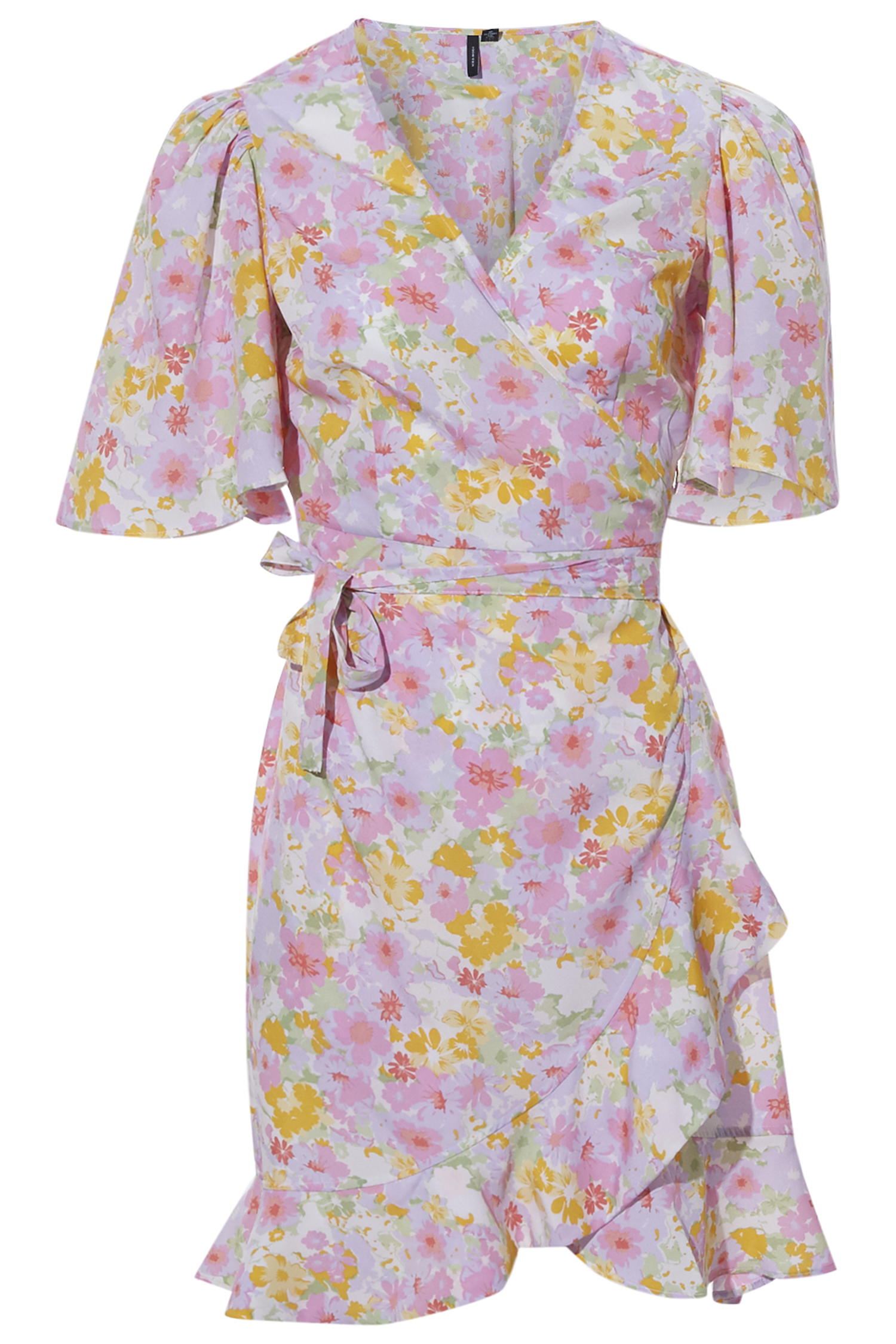 Vero Moda Floral Wrap Dress in Pink Multi XS - S | DAILYLOOK