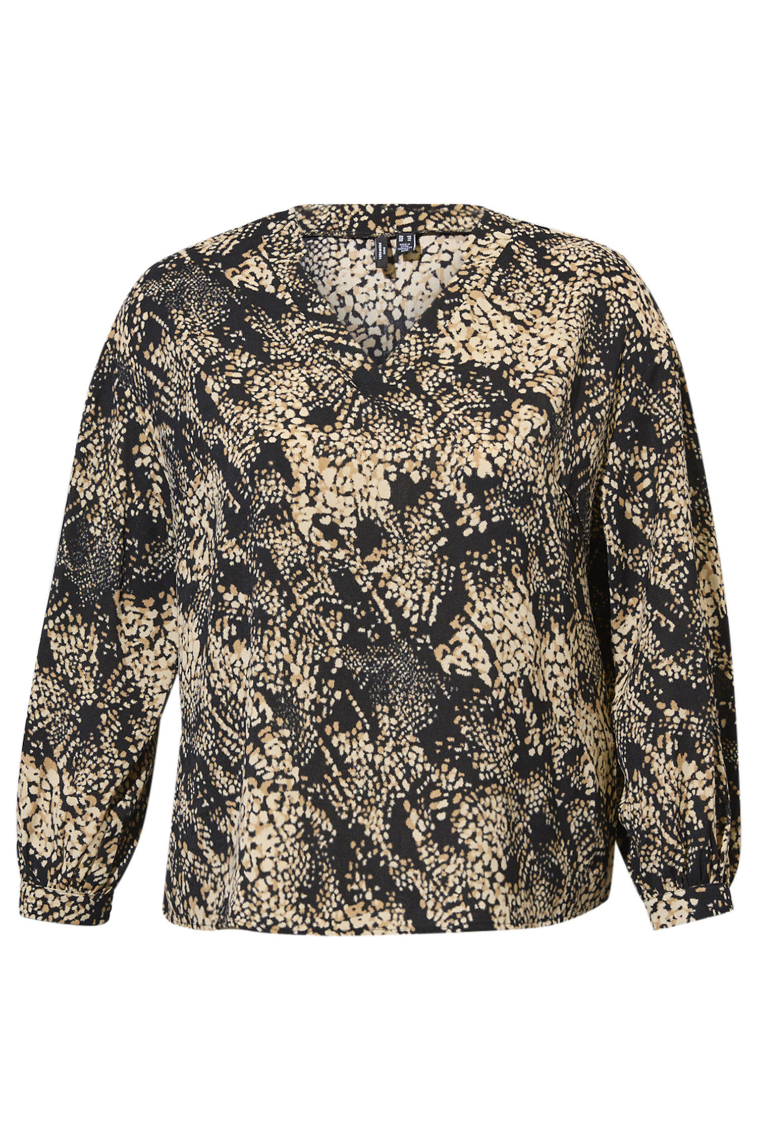 Speckled V-Neck Long Sleeve Top
