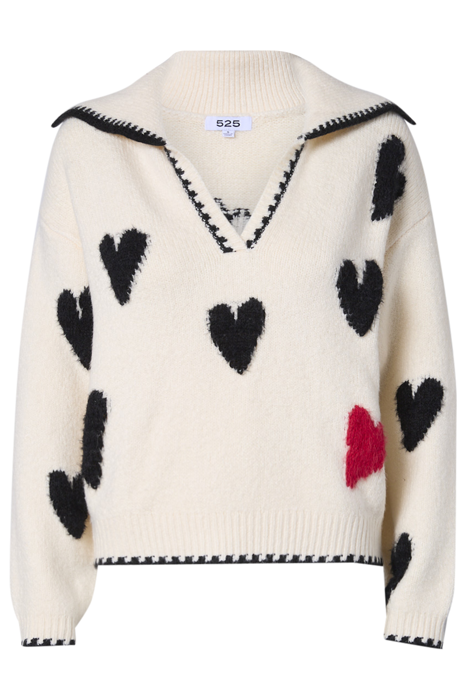 525 America Heart Print Sweater
