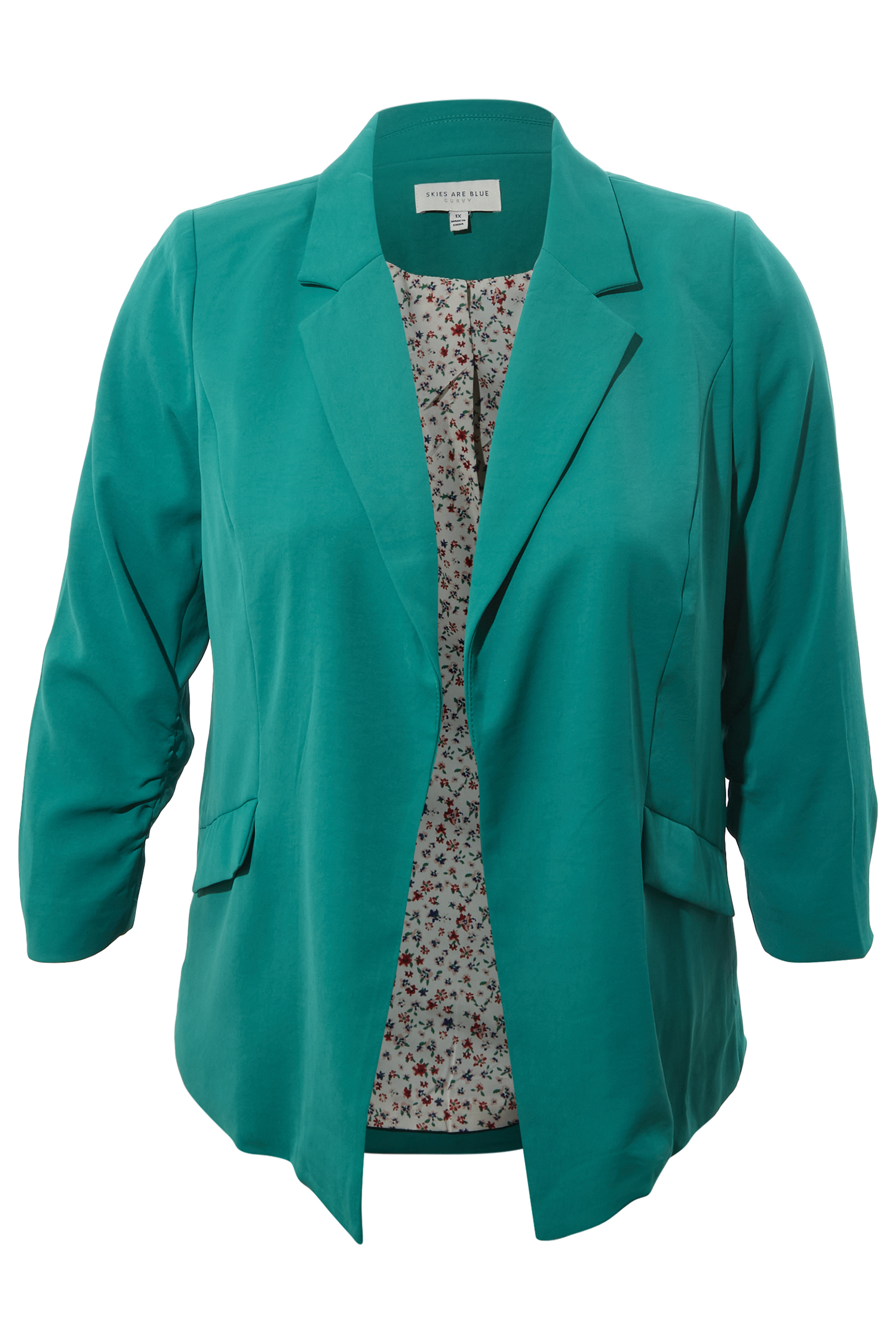 Skies Are Blue Shirred Blazer