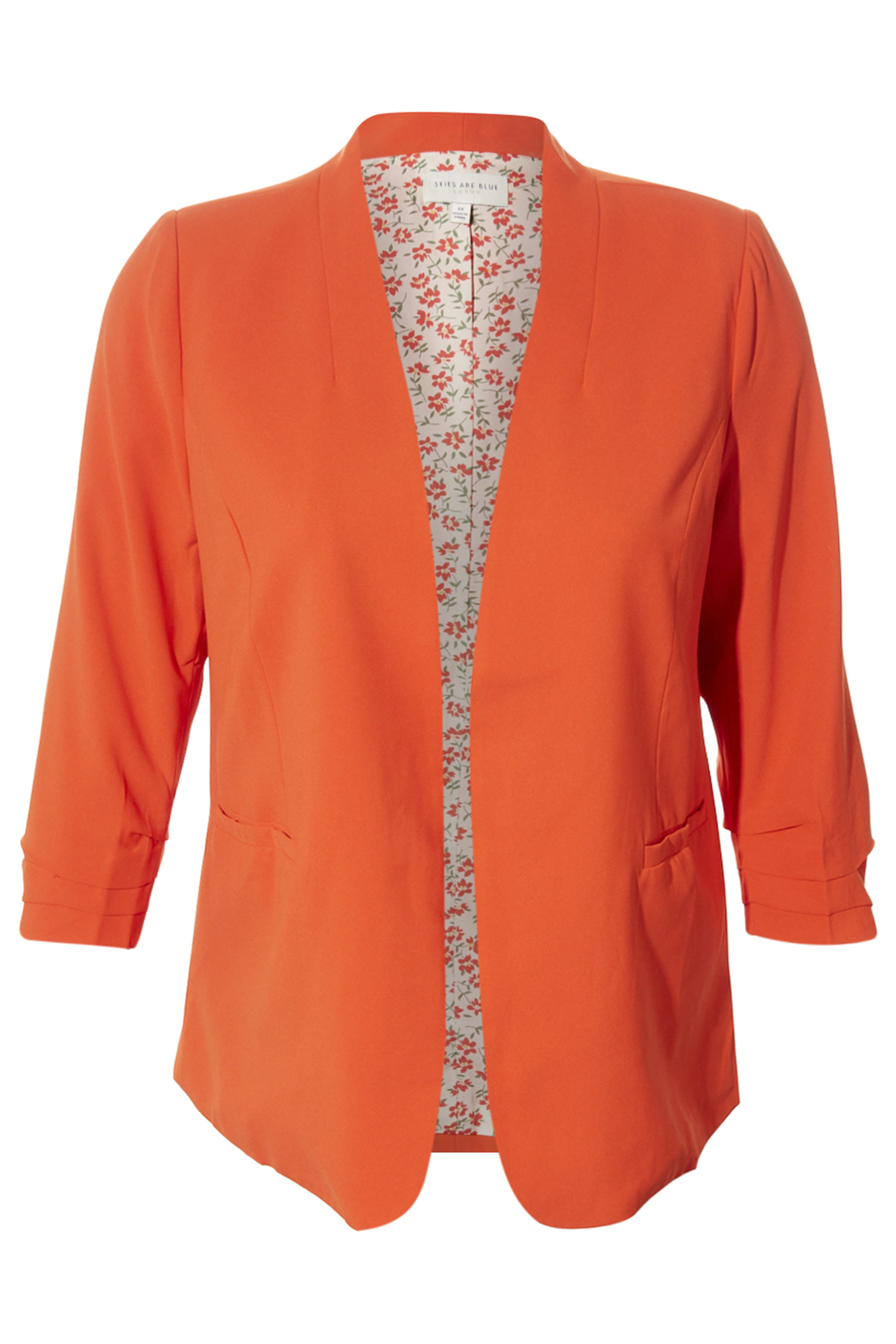Ruched Sleeve Blazer