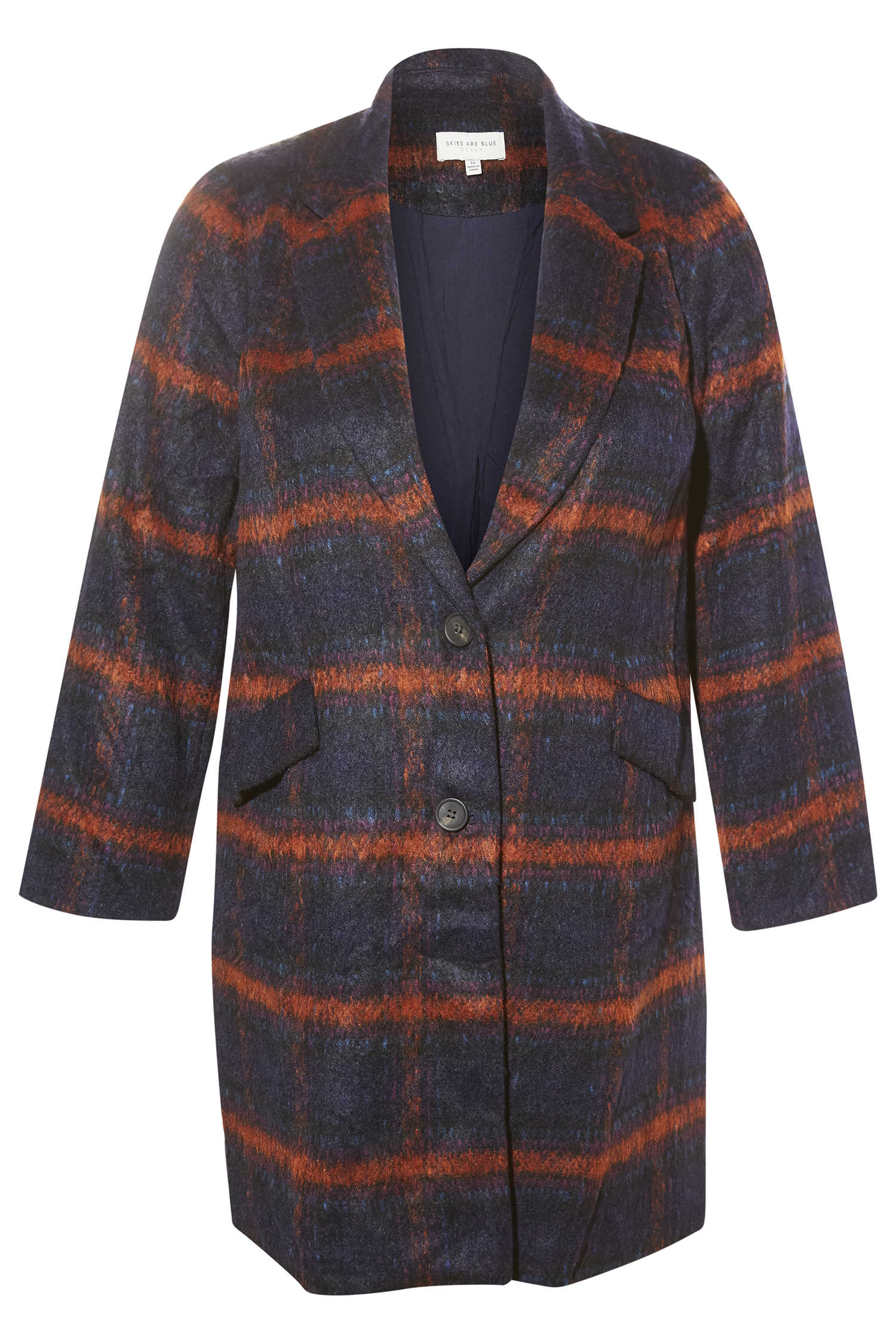 Double Breasted Plaid Coat