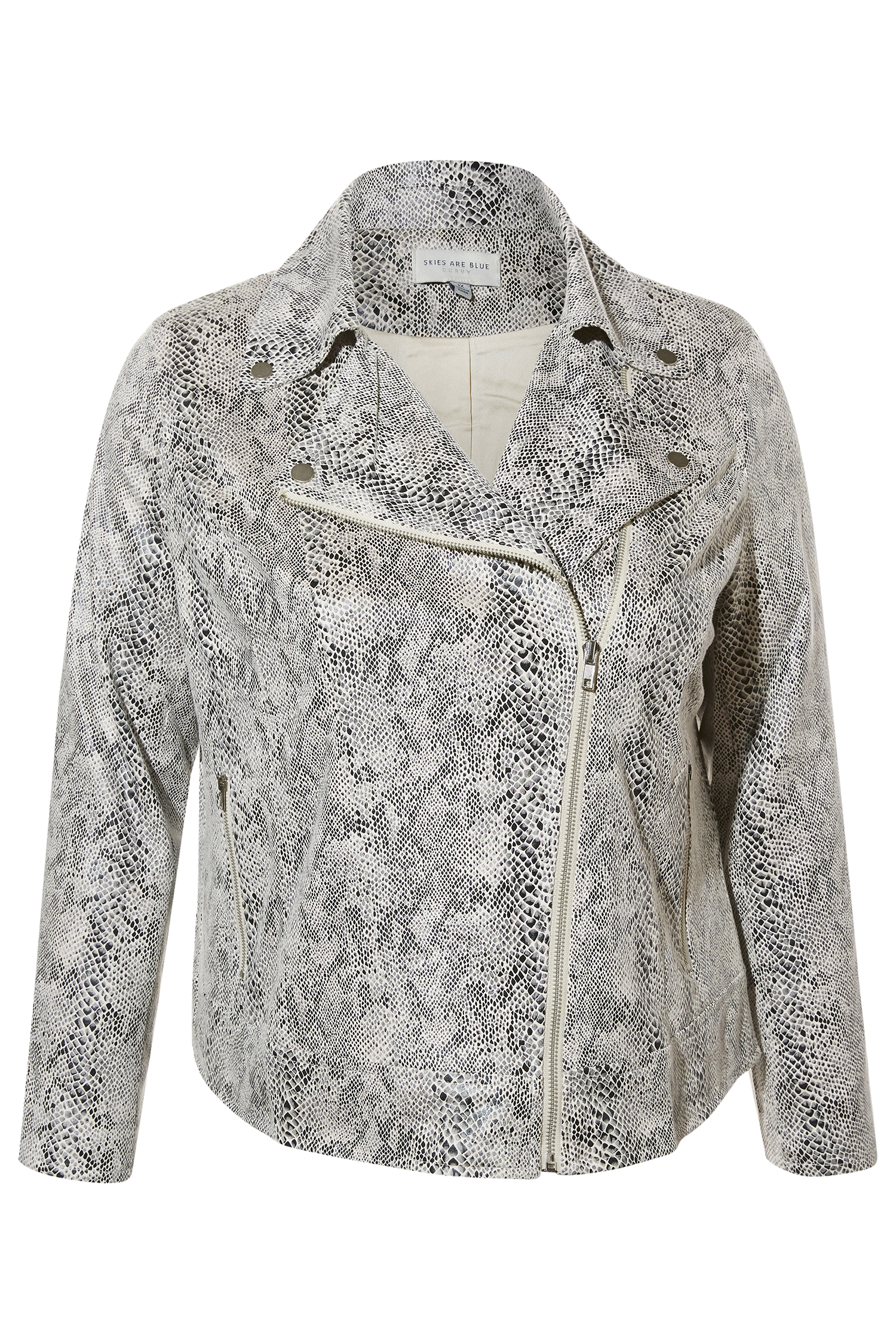 Snake Embossed Moto Jacket