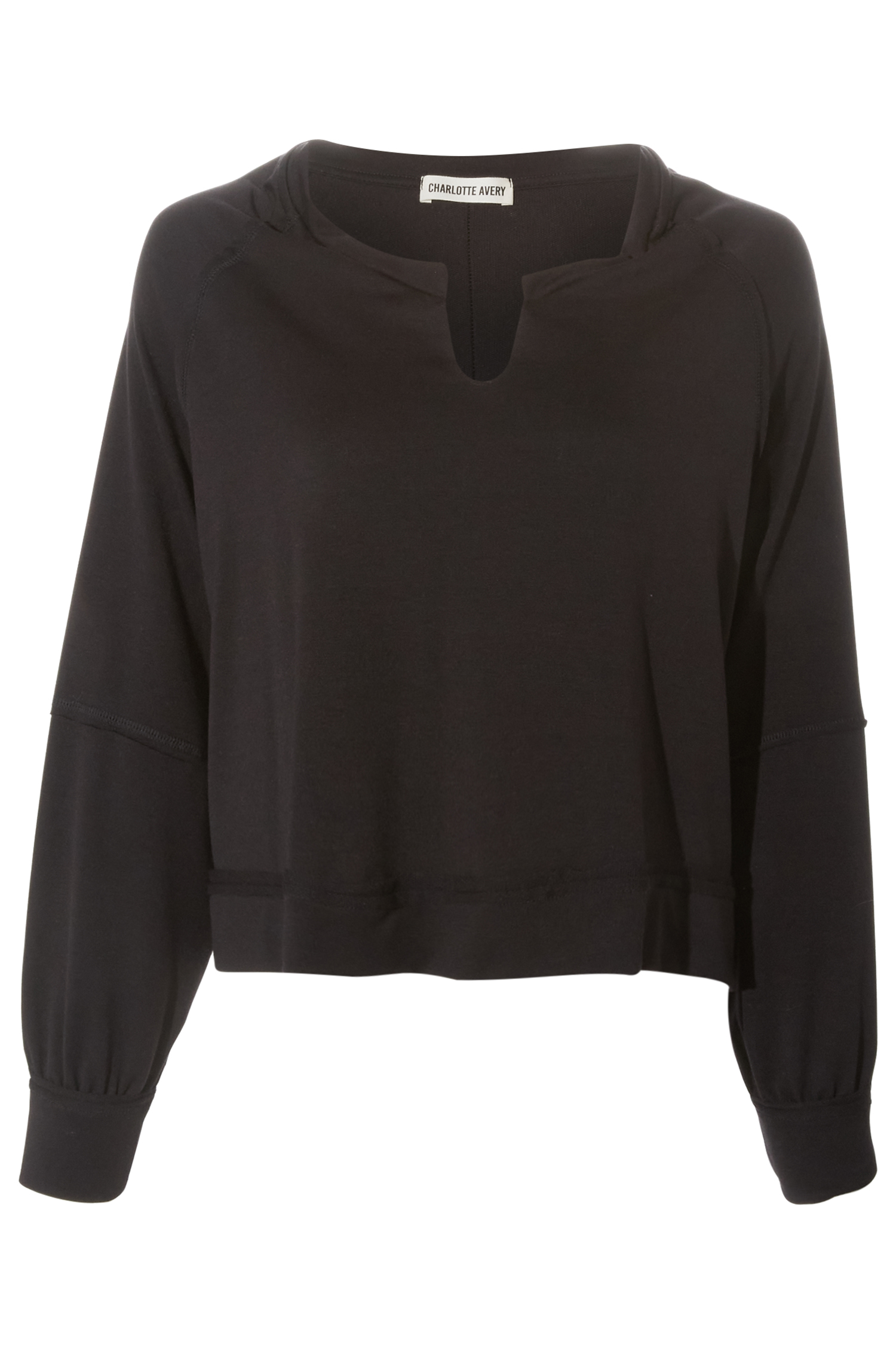 V-Neck Contrast Thread Top