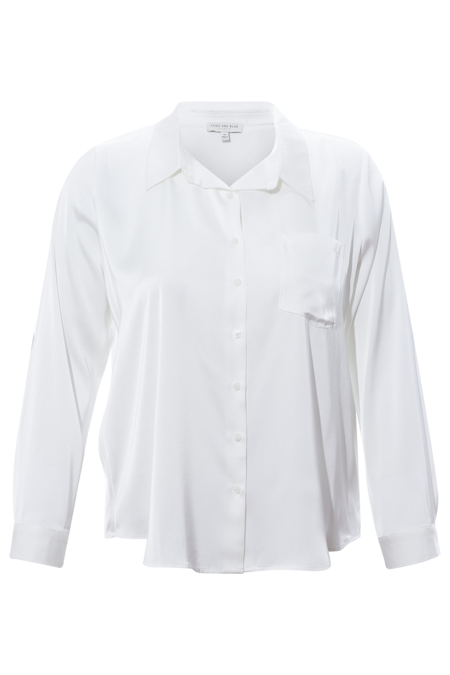 Satin Button Front Top