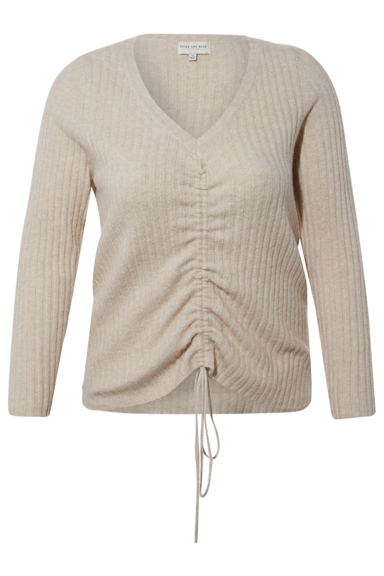 Ruched Rib Knit Sweater