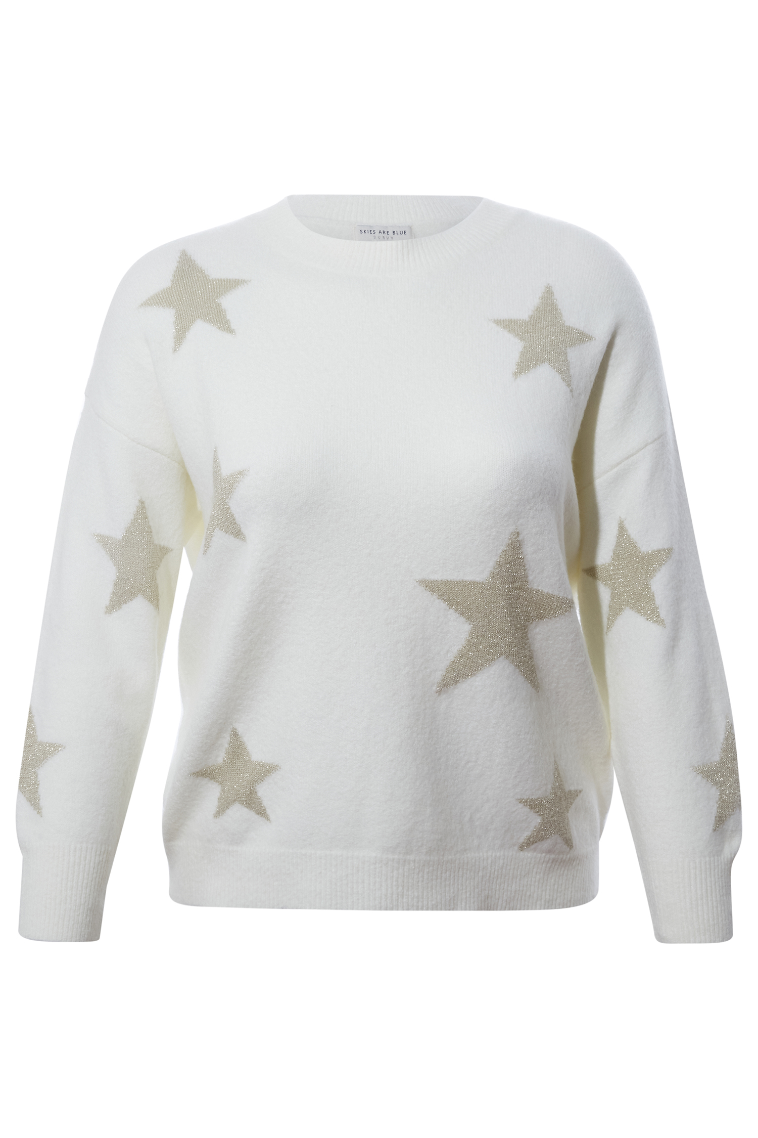 Skies are Blue Star Sweater in Ivory 1X - 3X | DAILYLOOK