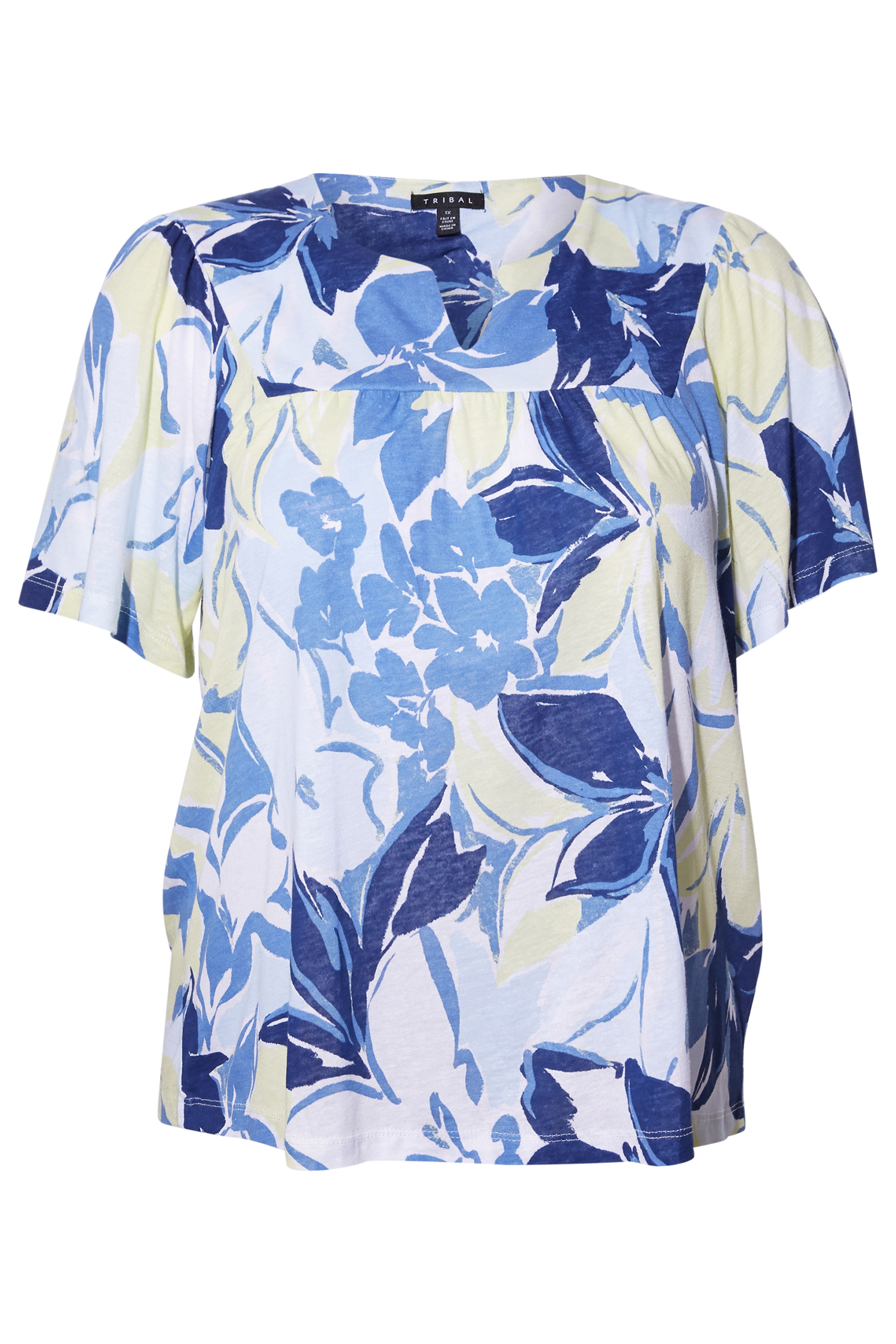 Tribal Short Sleeve Flutter Top