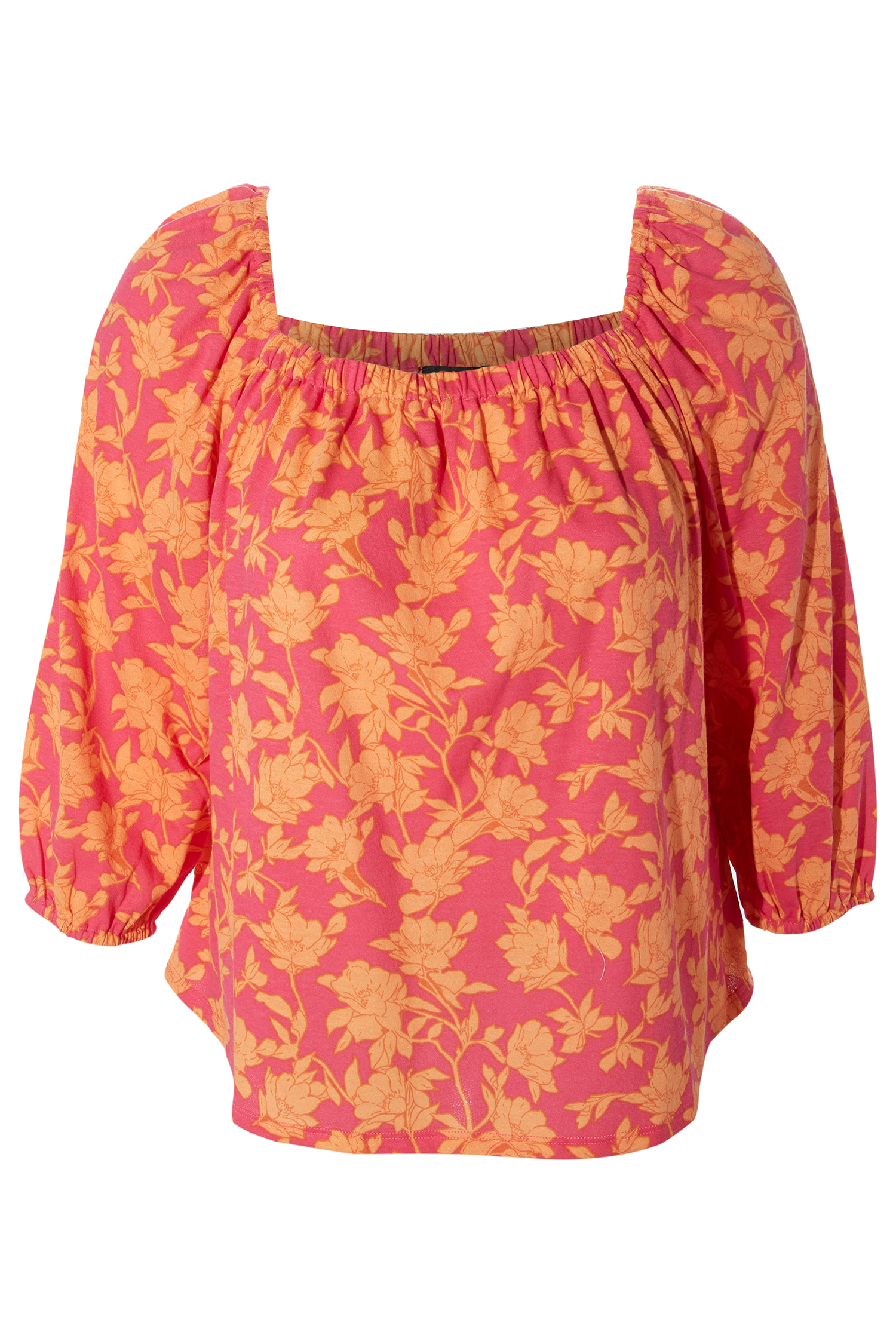 Tribal Floral Peasant Top