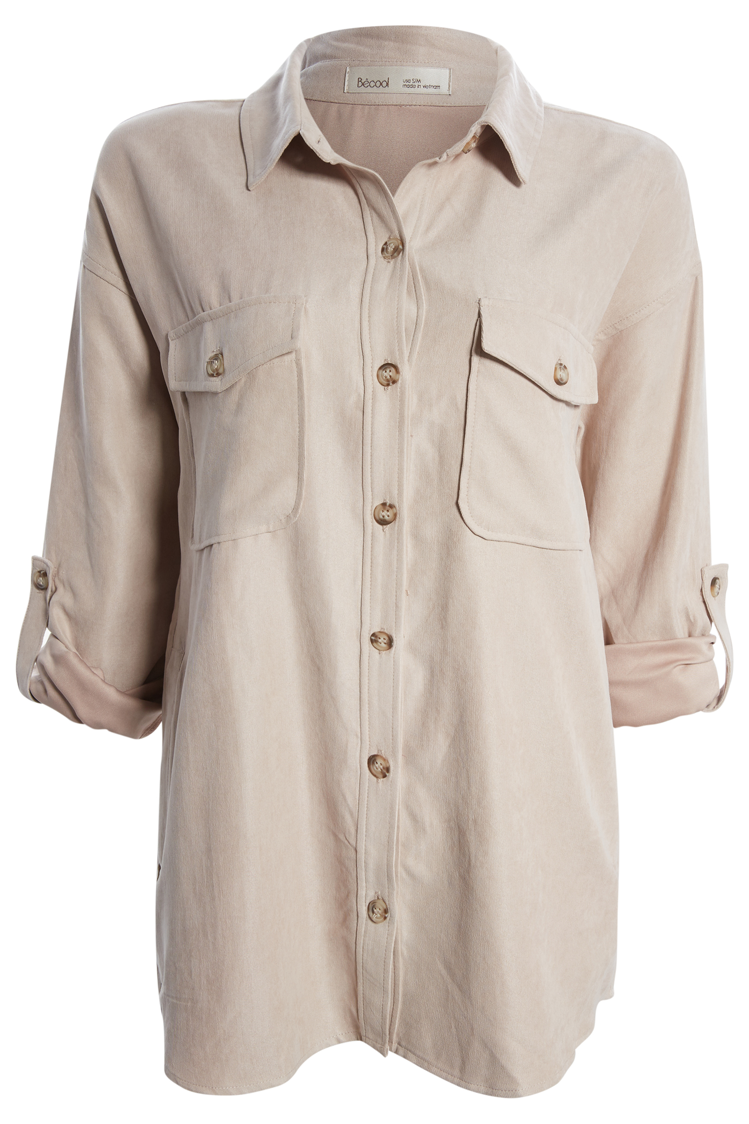 Peach Skin Button Down Shirt