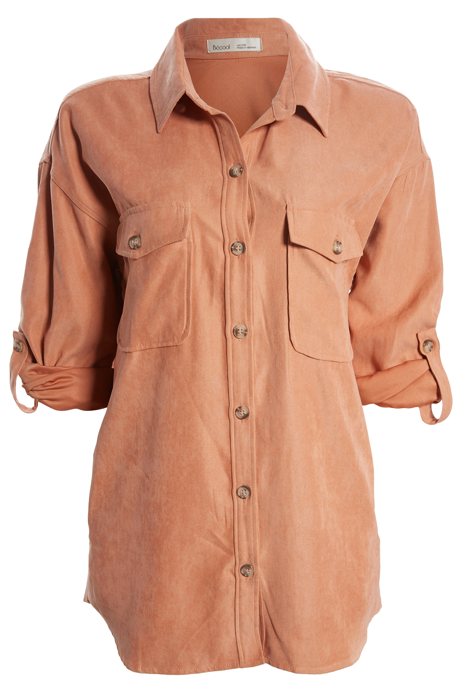 Peach Skin Button Down Shirt