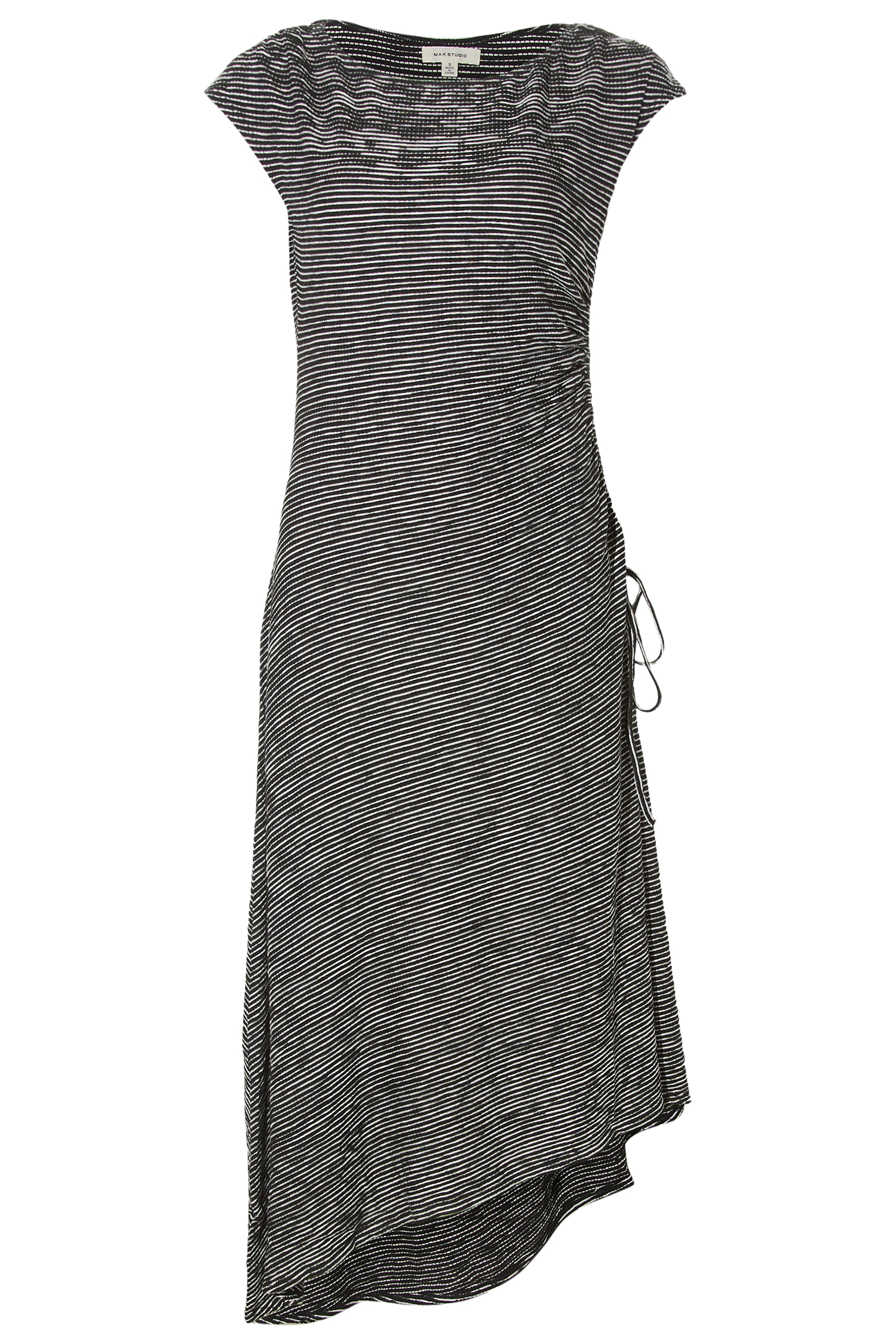 Ruched Stripe Midi Dress