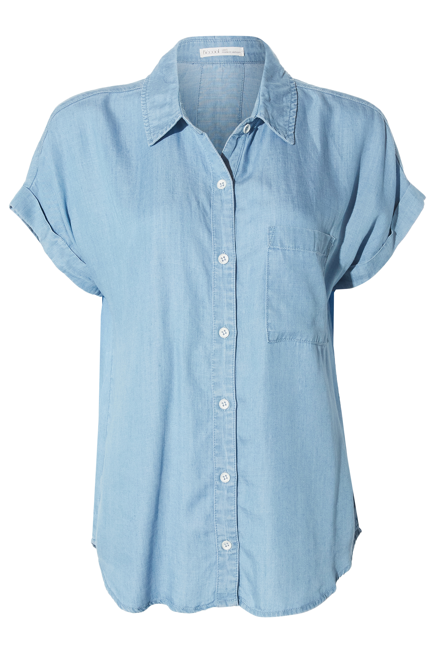 Short Sleeve Denim Button Up
