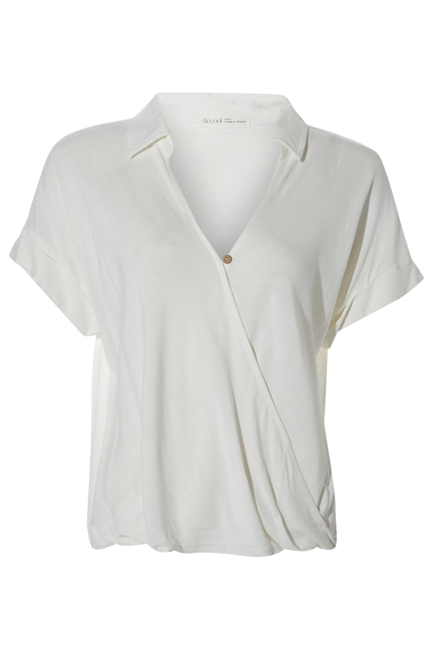 High Low Collared Surplice Top