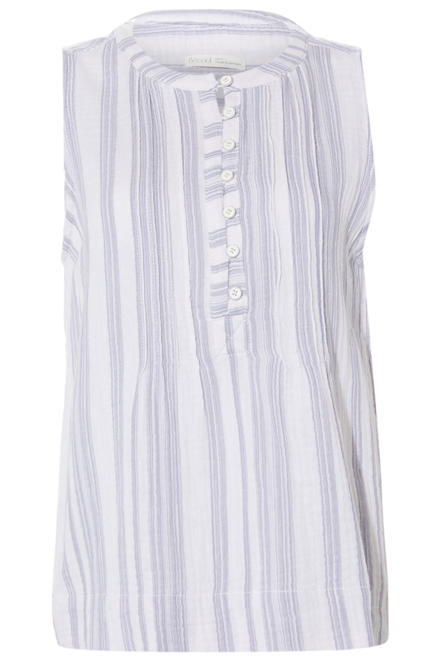 1/2 Button Front Stripe Tank